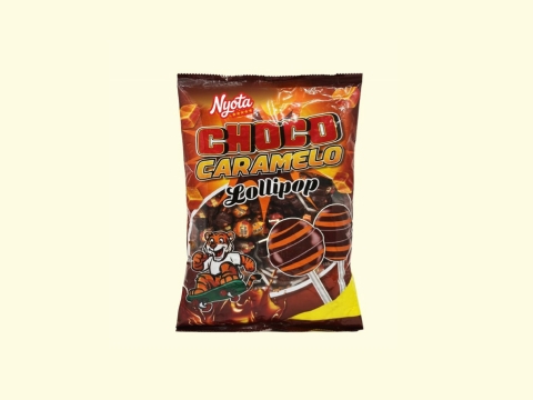 Choco caramel, pops rich in chocolate with a blast of caramel available in both hard and soft pops.